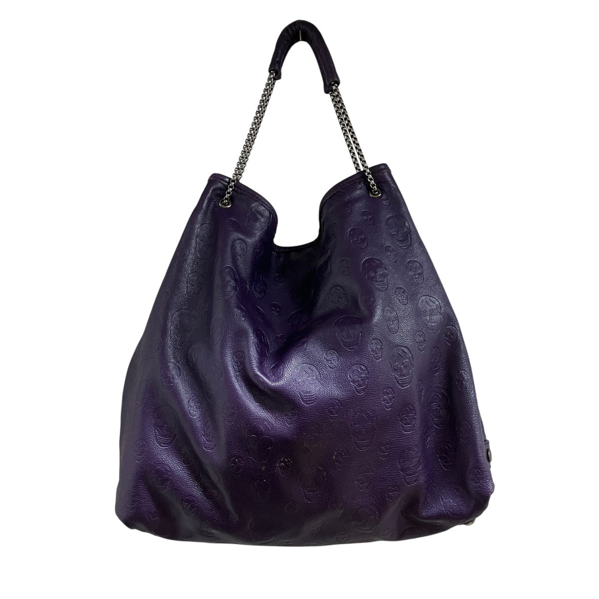 ALEXANDER McQUEEN スカルエンボス加工チェーンハンドルバッグ 古着・中古-4枚目のアイテム画像
