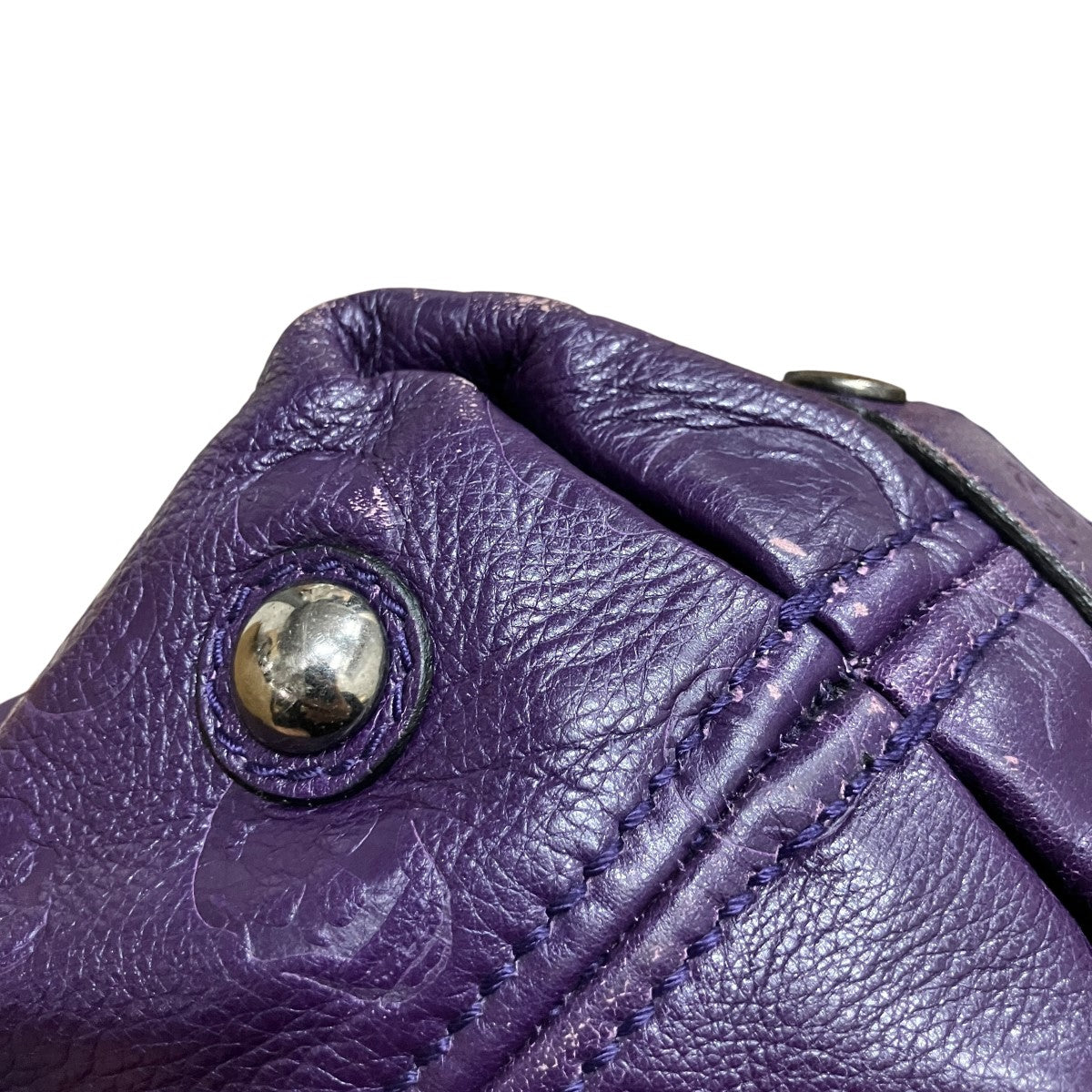 ALEXANDER McQUEEN スカルエンボス加工チェーンハンドルバッグ 古着・中古-6枚目のアイテム画像