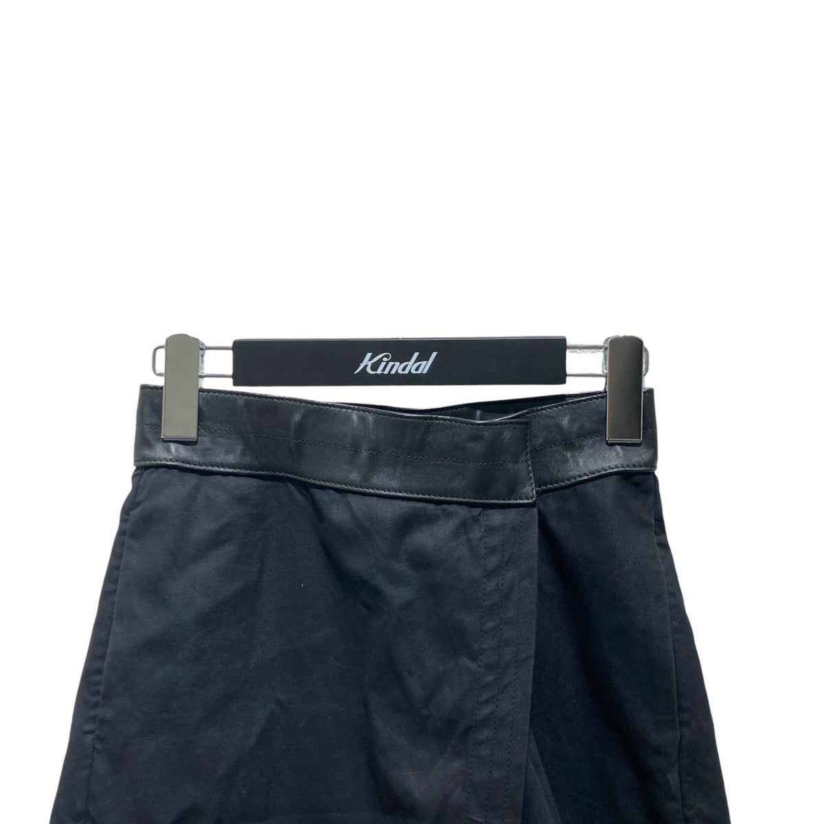 22SSCotton Blend Mini SkirtレザースイッチスカートS359Y08X10