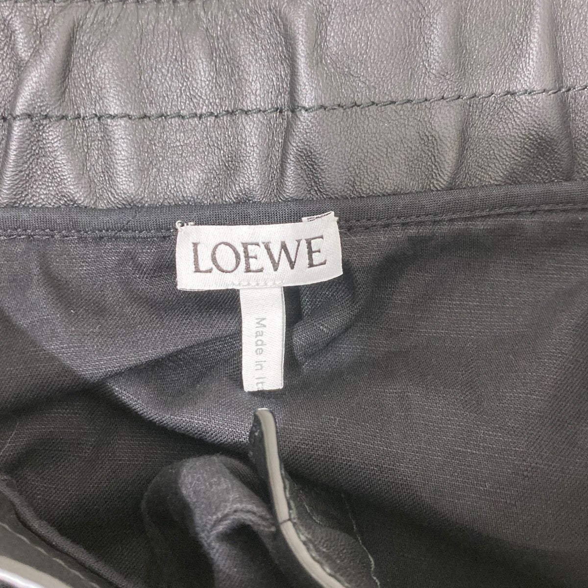 22SSCotton Blend Mini SkirtレザースイッチスカートS359Y08X10