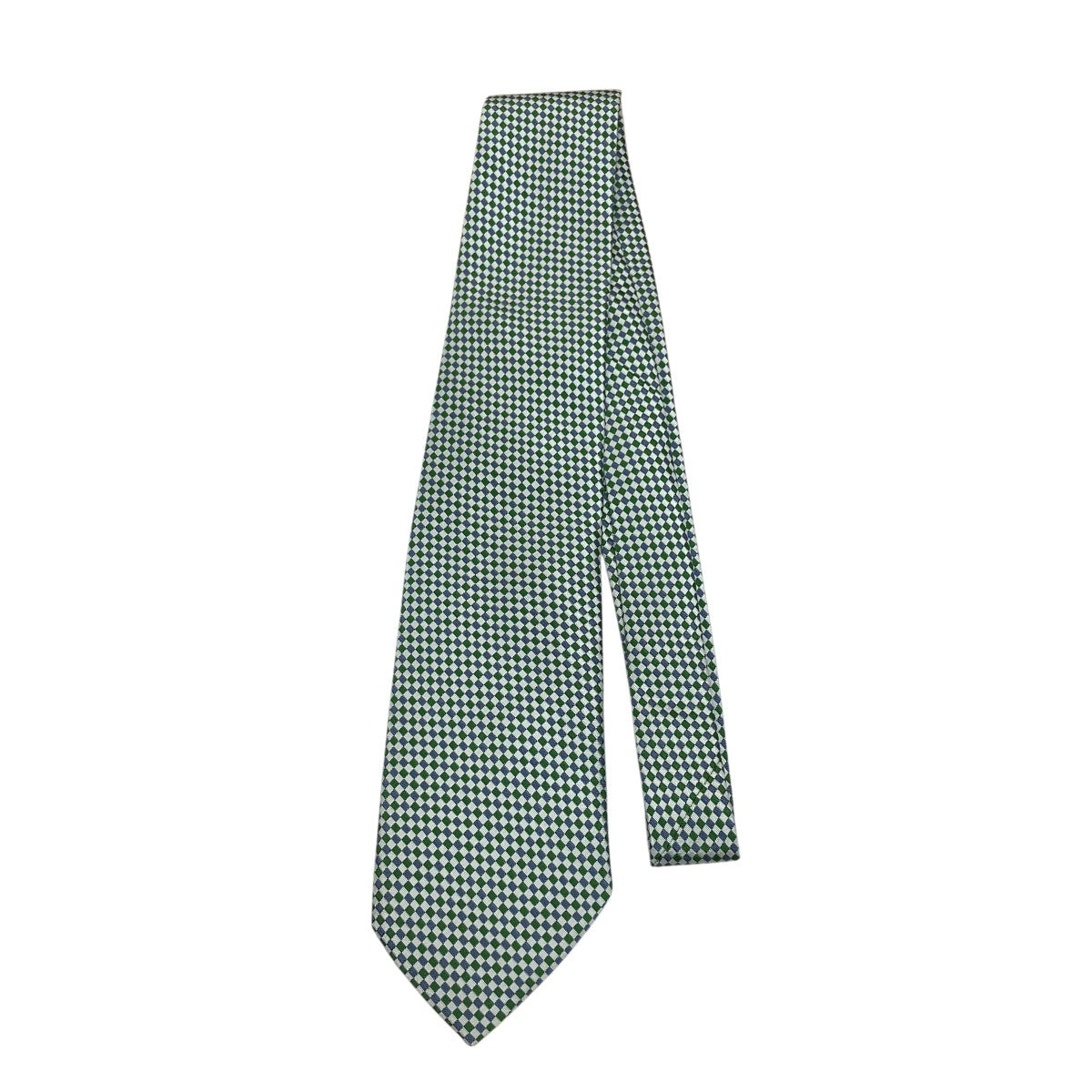 HERMES シルクフラッグチェックネクタイ 古着・中古-2枚目のアイテム画像