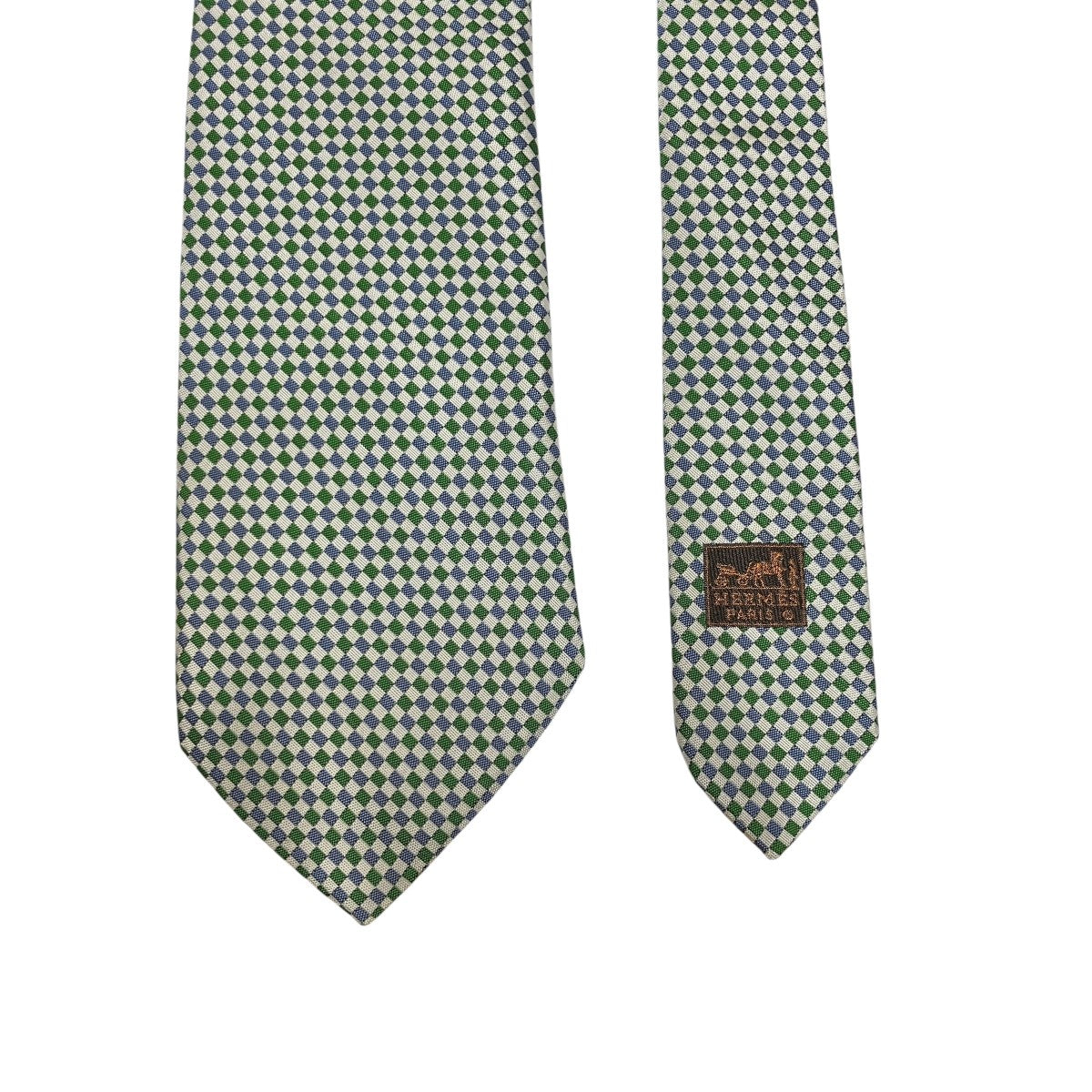 HERMES シルクフラッグチェックネクタイ 古着・中古-3枚目のアイテム画像