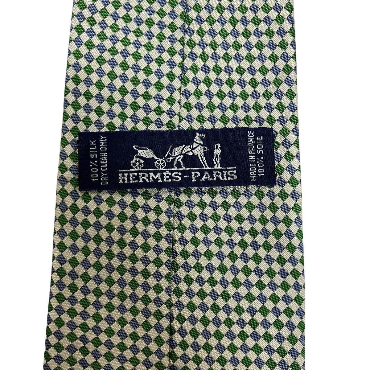 HERMES シルクフラッグチェックネクタイ 古着・中古-5枚目のアイテム画像