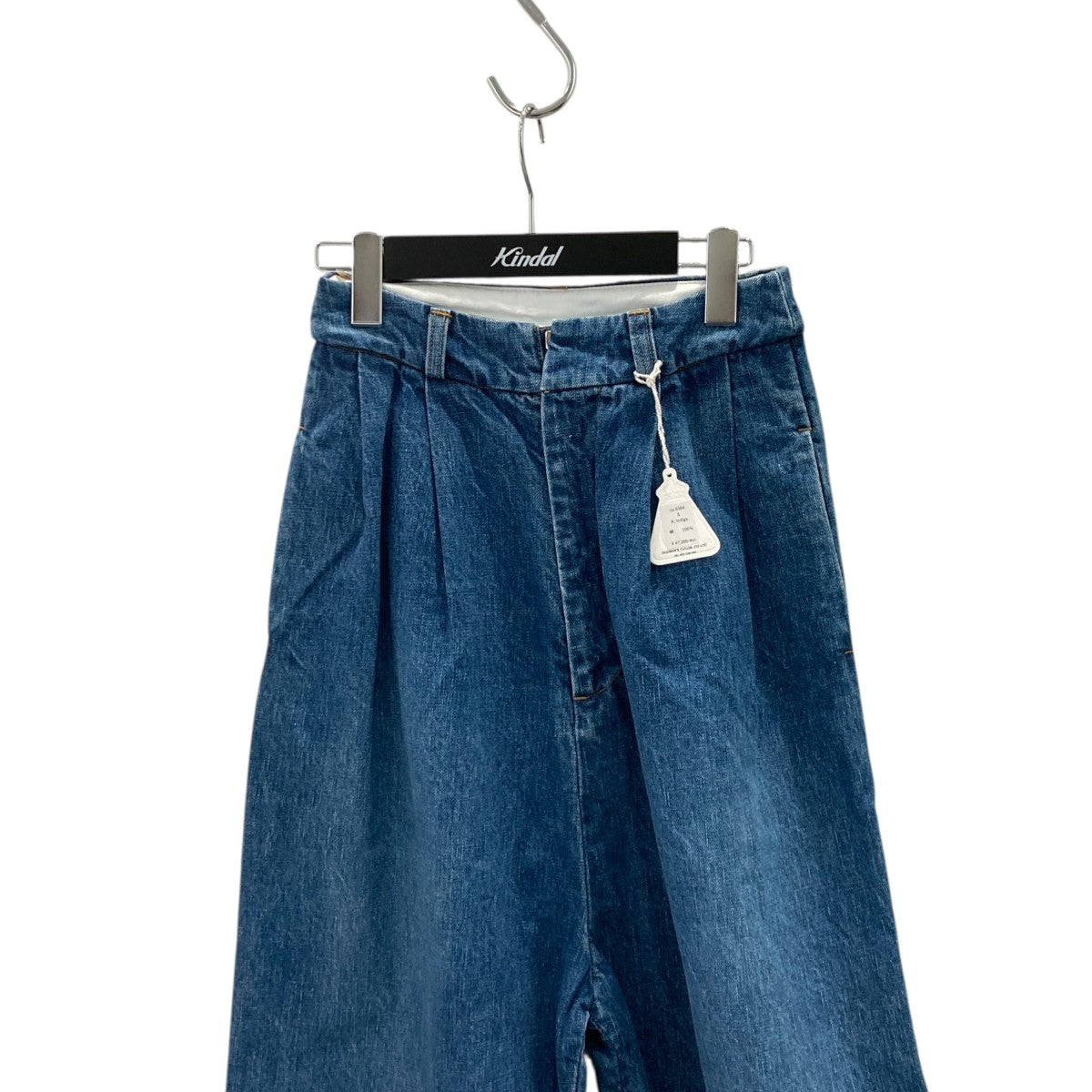 R＆D．M．Co-OLDMAN’S TAILOR ヴィンテージライク タック デニム ワイド パンツデニムパンツ6364 古着・中古-2枚目のアイテム画像