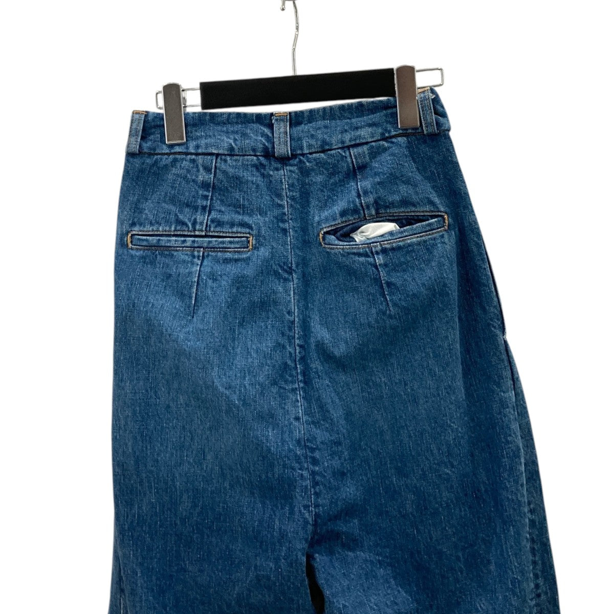 R＆D．M．Co-OLDMAN’S TAILOR ヴィンテージライク タック デニム ワイド パンツデニムパンツ6364 古着・中古-4枚目のアイテム画像