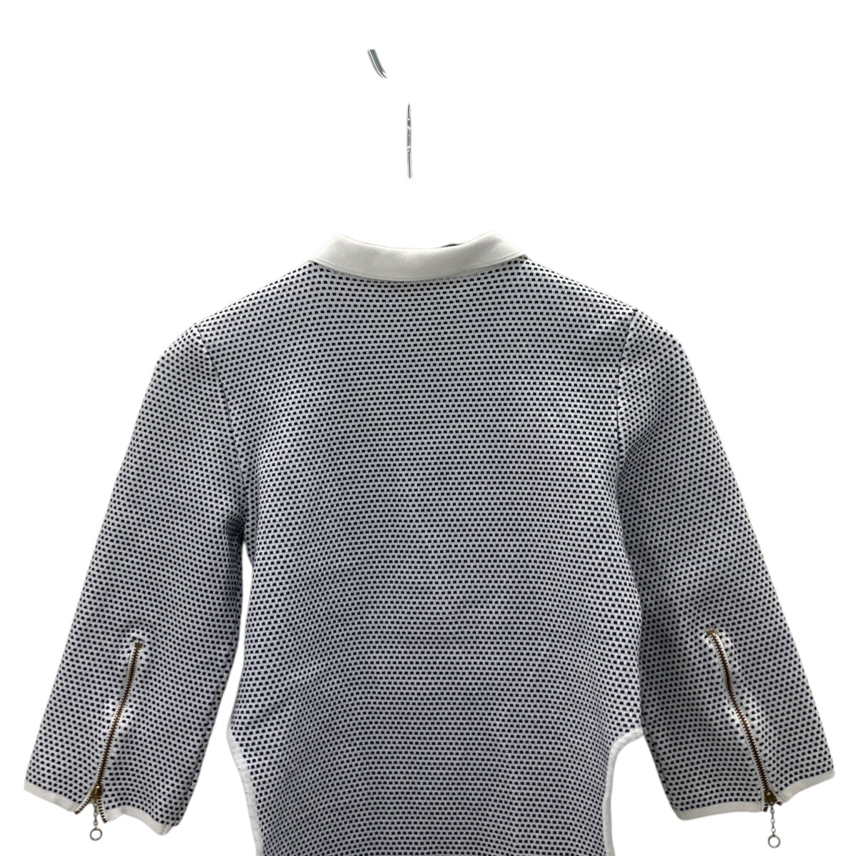 SQUARE DOTS JACQUARD HALF ZIP TOP半袖カットソーFU-D-059