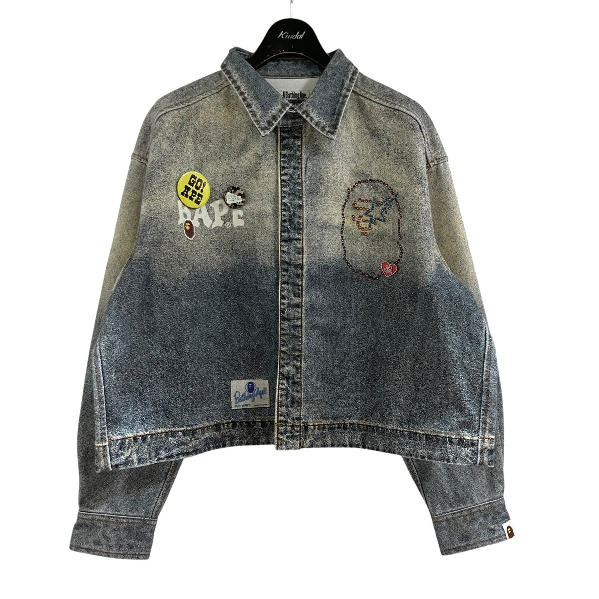 FAKE PRINT MULTI LOGO DENIM CROPPED SHIRT 転写デニムクロップドジャケット