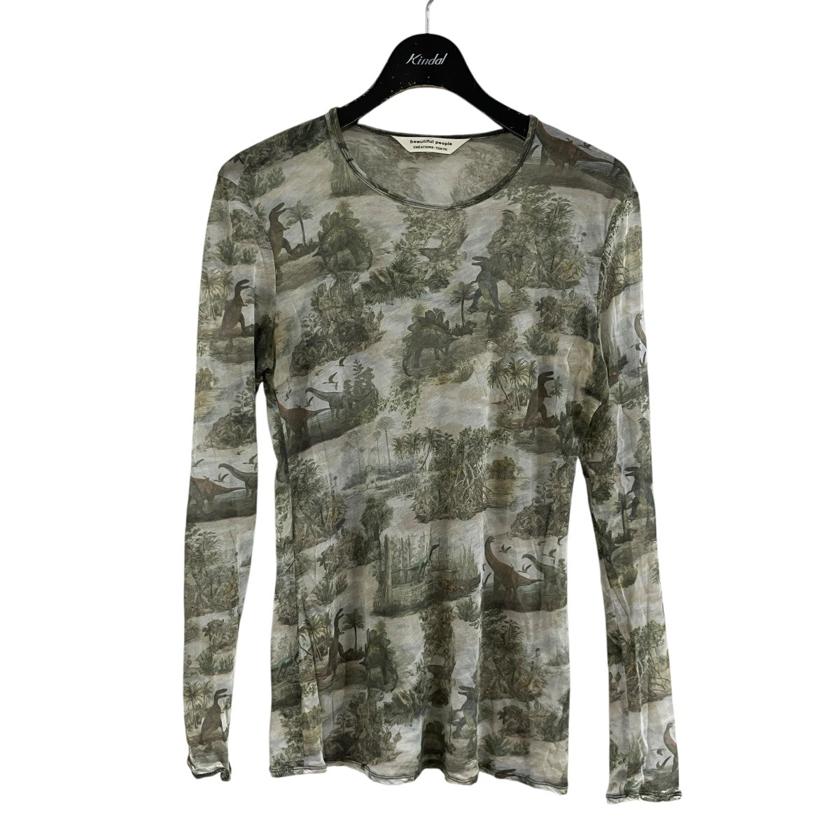 グラフィックシアーカットソー1325310023 sheer printed jersey crew neck top