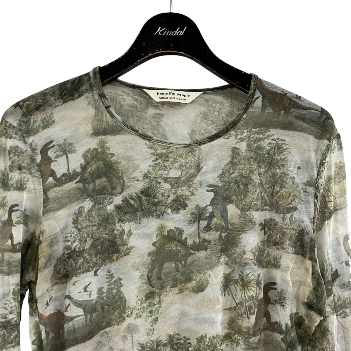 グラフィックシアーカットソー1325310023 sheer printed jersey crew neck top