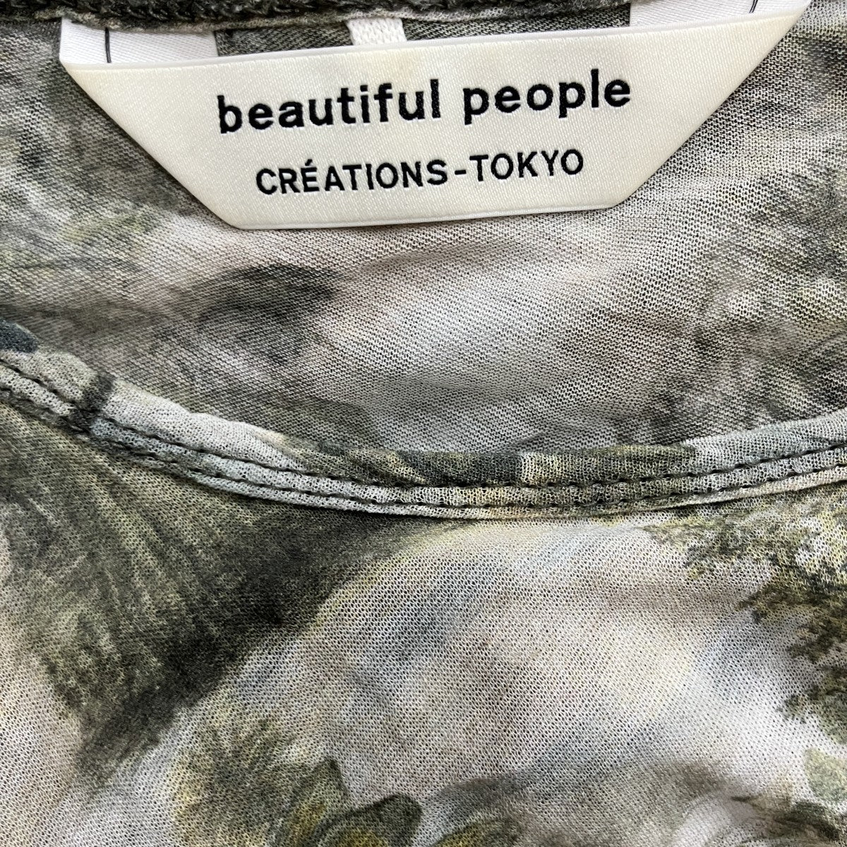 グラフィックシアーカットソー1325310023 sheer printed jersey crew neck top