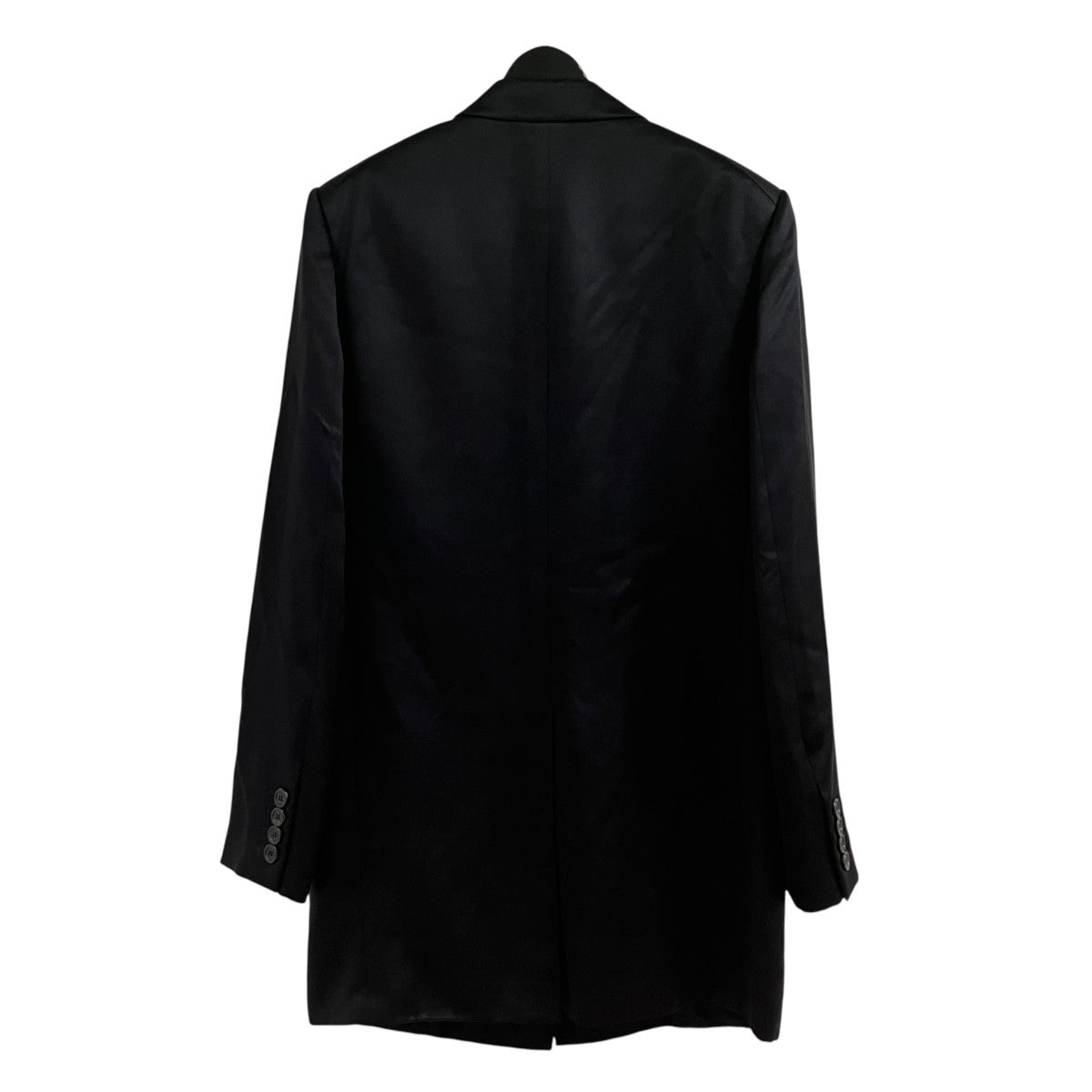 ダブルブレストサテンシルクロングジャケット