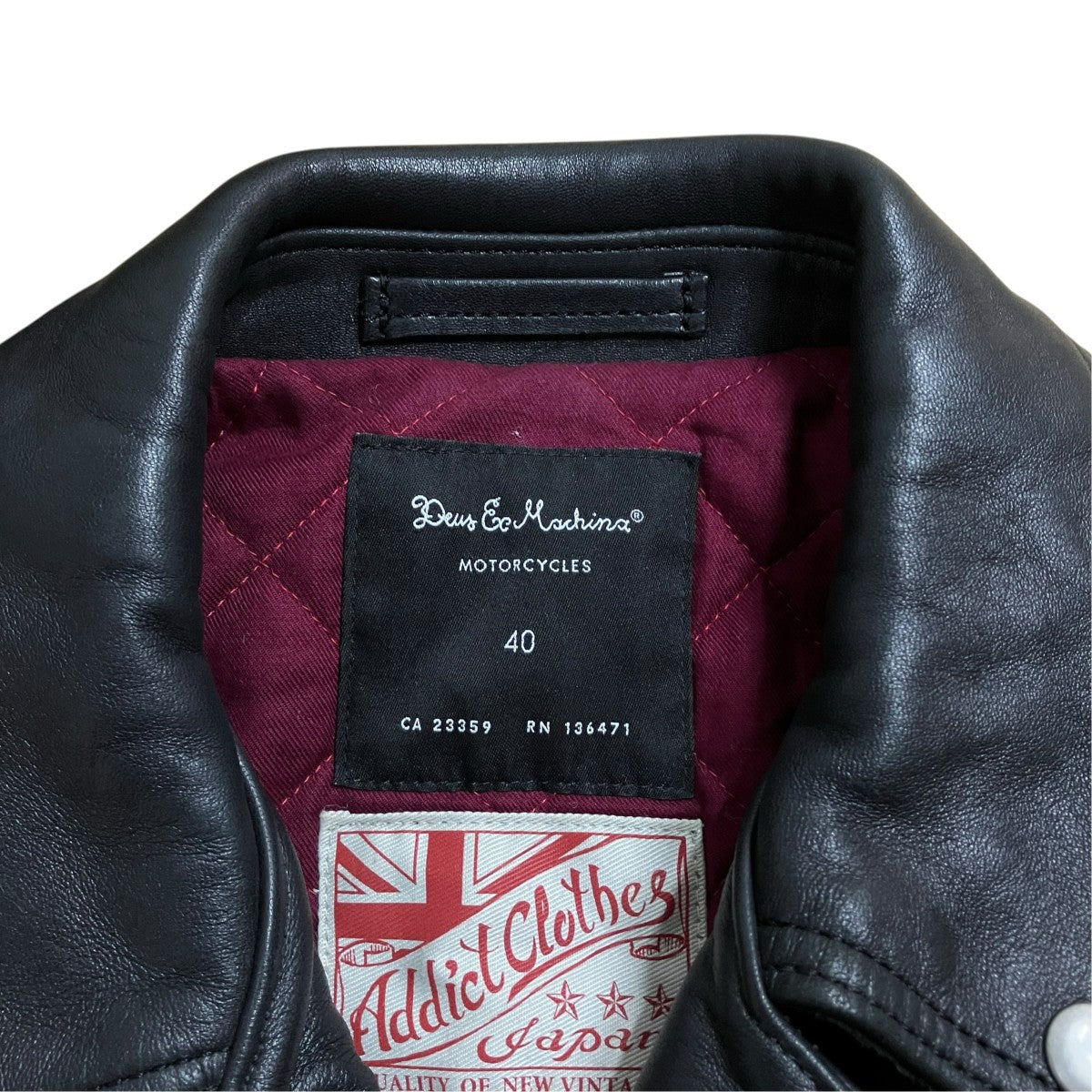 ADDICT CLOTHES×DEUS EX MACHINA レザーライダースジャケット 古着・中古-5枚目のアイテム画像