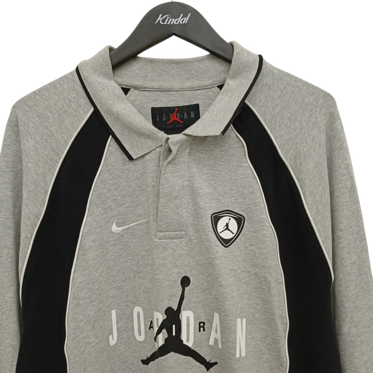 JORDAN BRAND M J FLT LS POLO JRSY GRAY長袖ポロシャツIF1915-050