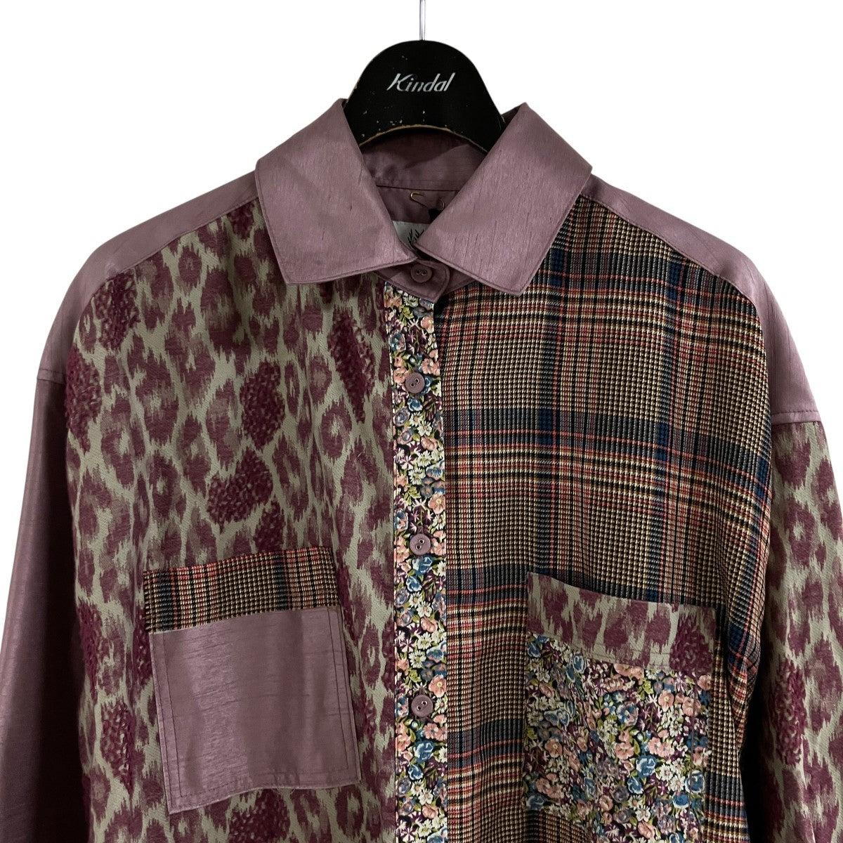 パッチワークロングシャツ