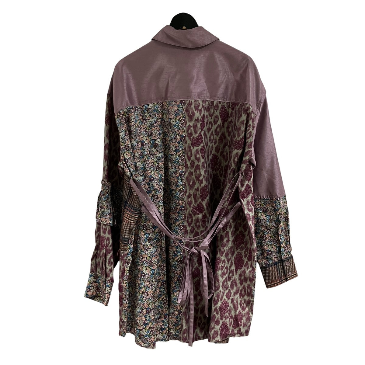パッチワークロングシャツ