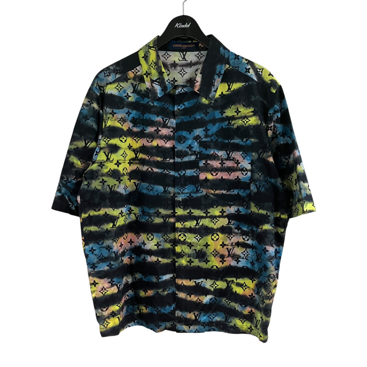 ペインテッドモノグラムタイダイジップショートスリーブシャツ