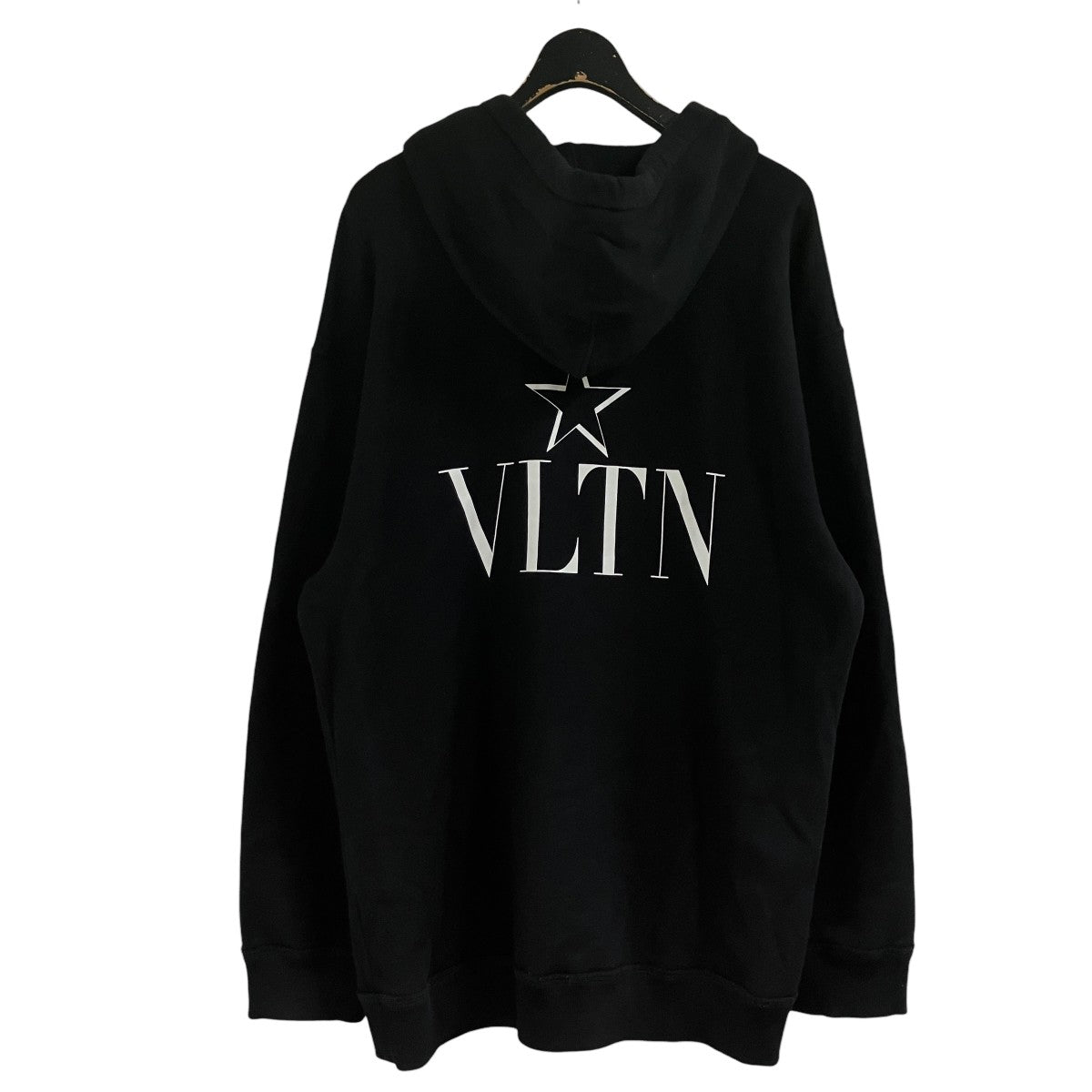 25210✨️ヴァレンティノ ロゴテープ ジップアップパーカー フーディー 黒 VALENTINO(ヴァレンチノ) ジップアップパーカー TV3MFI0W63B ブラック
