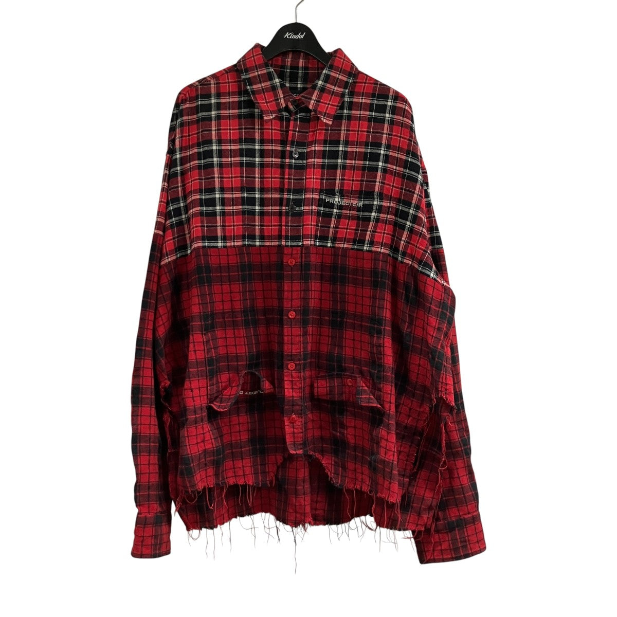 カットオフチェックシャツUPSIDE-DOWN CHECKED SHIRTS