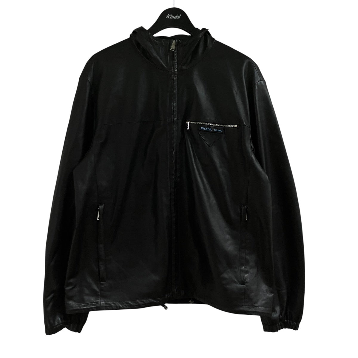 PRADA ラムレザー ジップアップフーデッドジャケット 古着・中古-1枚目のアイテム画像