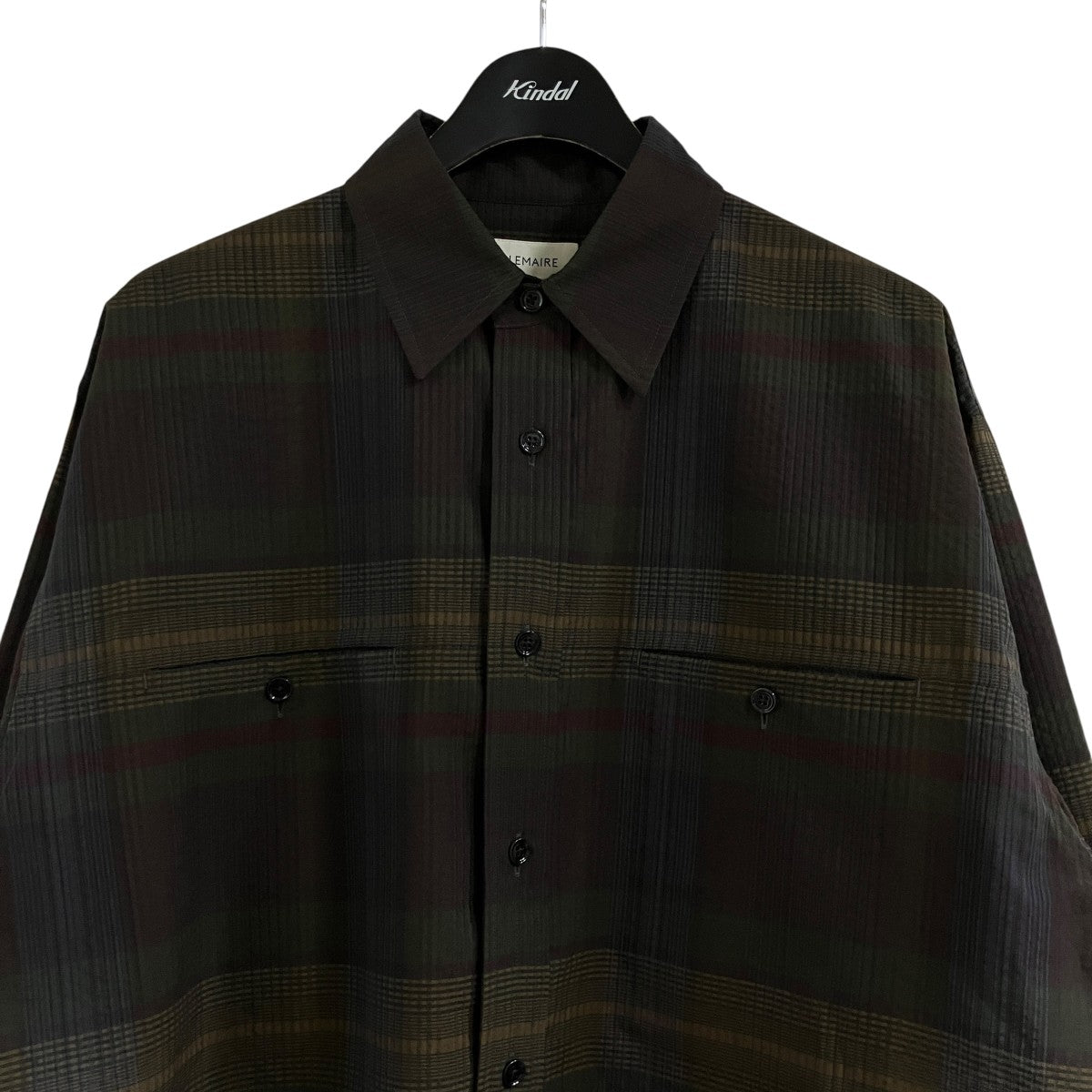 LEMAIRE チェックダブルポケットオーバーシャツ 古着・中古-2枚目のアイテム画像