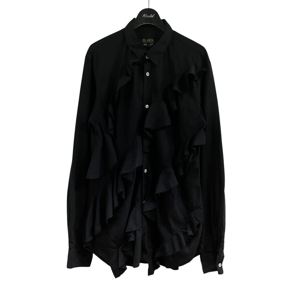 BLACK COMME des GARCONS ポリ縮フリルシャツ1N-B009 古着・中古-1枚目のアイテム画像
