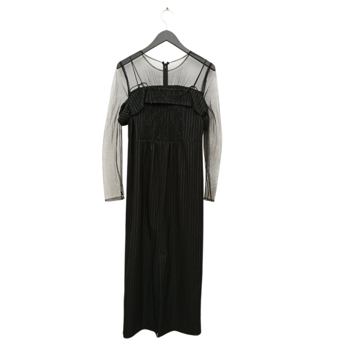 Wavy frill bustier stripe dressワンピース9575-1J