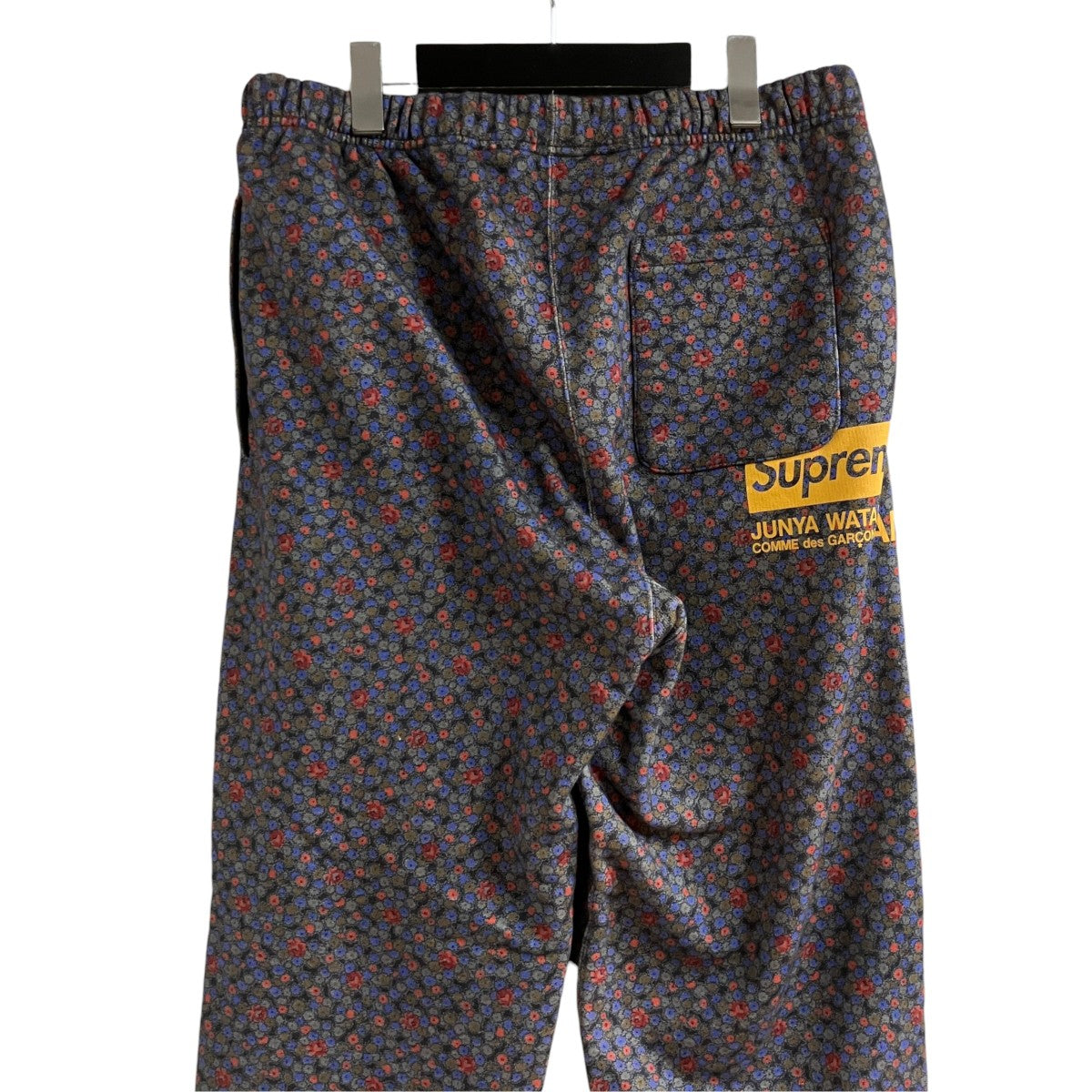 Supreme×CDG JUNYA WATANABE MAN 裏起毛ブラックフラワー柄スウェットパンツ 古着・中古-4枚目のアイテム画像