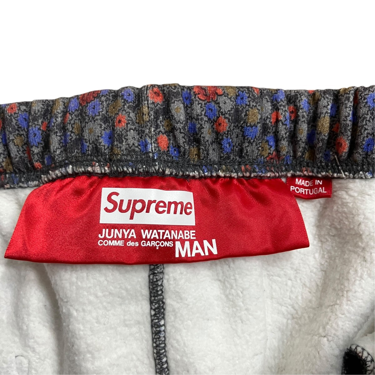 Supreme×CDG JUNYA WATANABE MAN 裏起毛ブラックフラワー柄スウェットパンツ 古着・中古-5枚目のアイテム画像