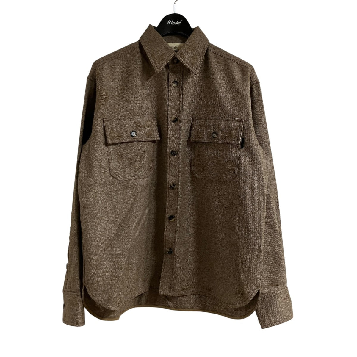 MARNI 20AW クラッシュ加工シャンブレーウールシャツ 古着・中古-1枚目のアイテム画像