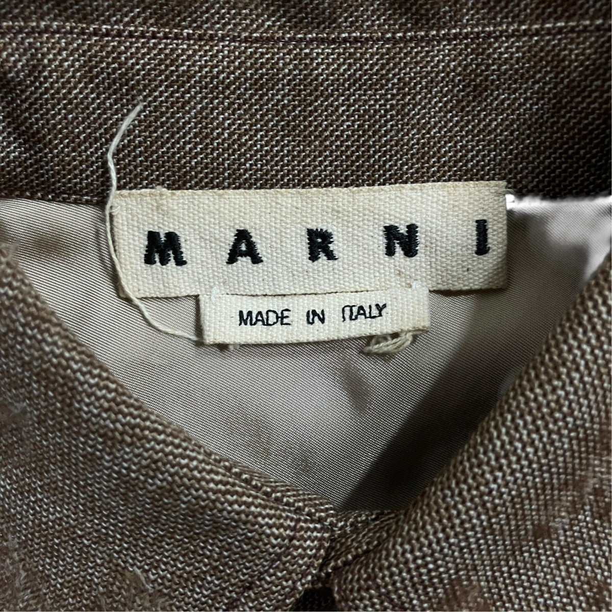 MARNI 20AW クラッシュ加工シャンブレーウールシャツ 古着・中古-5枚目のアイテム画像