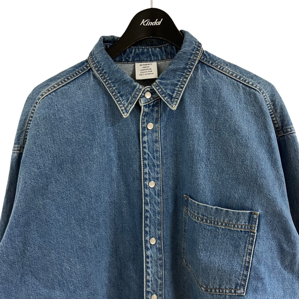 VETEMENTS(ヴェトモン) バックロゴデニムシャツ UAH21SH043 インディゴ