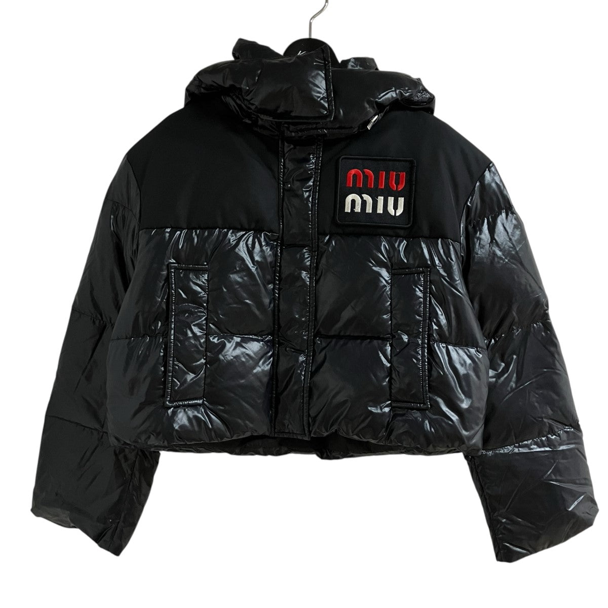 MIU MIU フーデッドロゴダウンジャケット 古着・中古-1枚目のアイテム画像