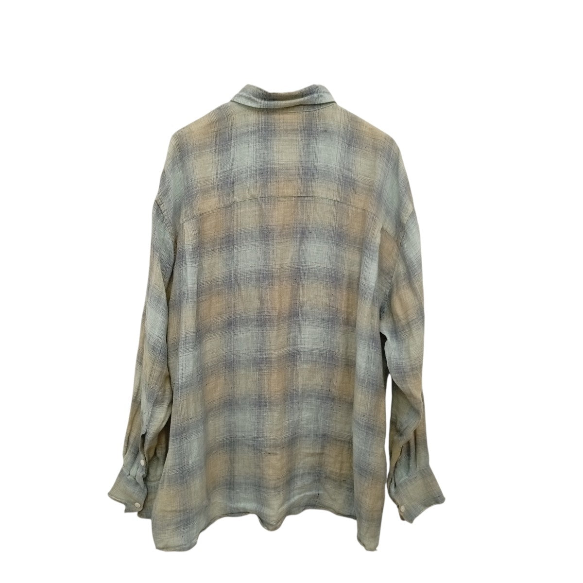 LINEN CHECK REGULAR BUTTON DOWN SHチェックシャツNMSH-008