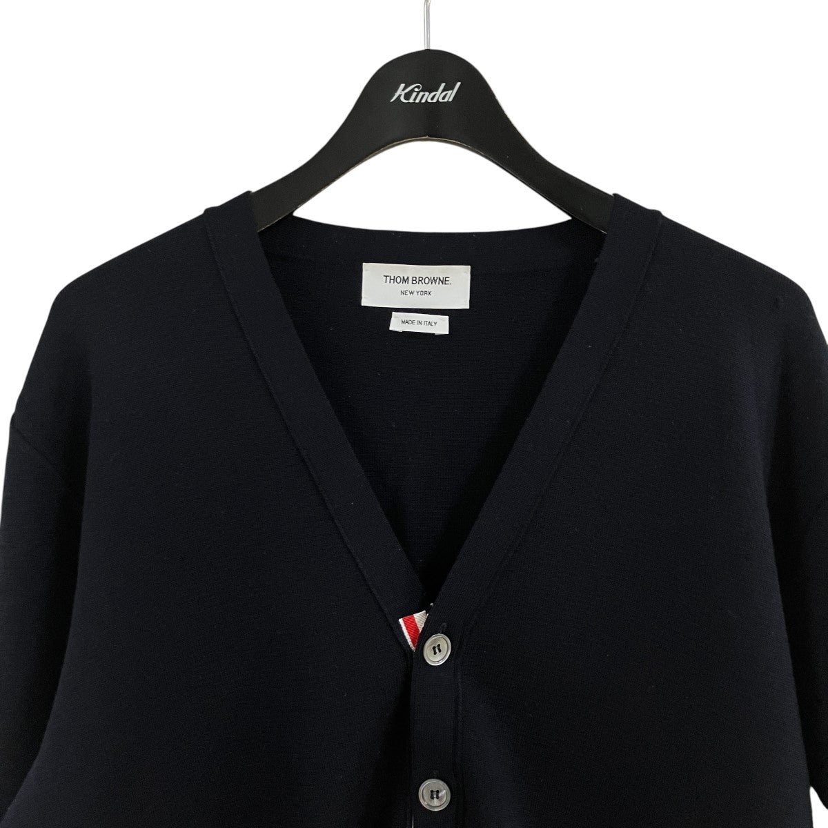 Thom Browne(トム・ブラウン) ウール 4BAR Vネック カーディガン