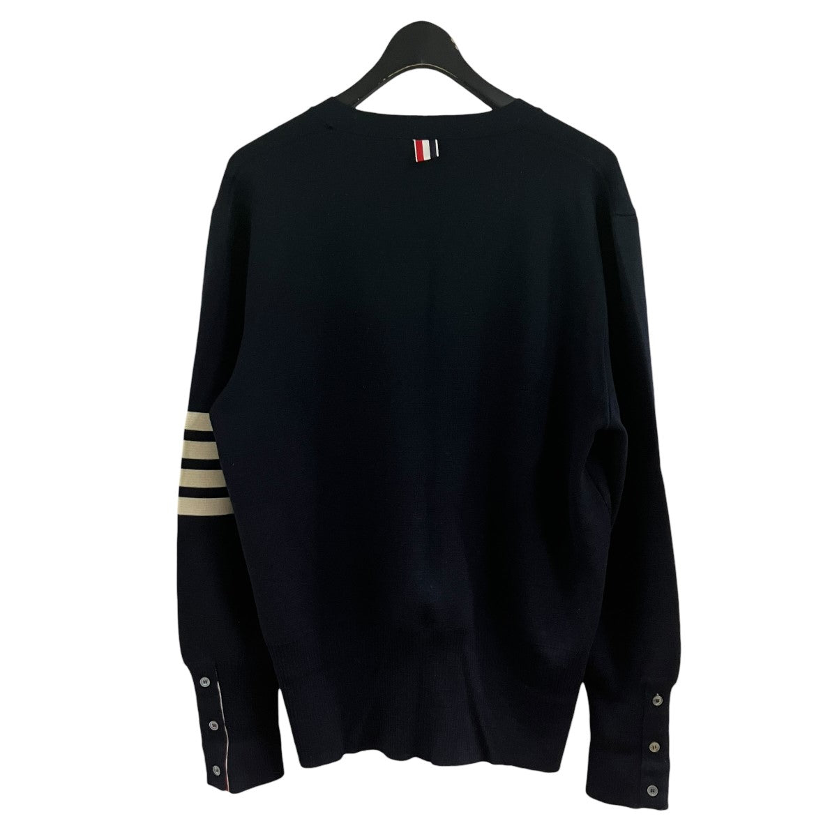 Thom Browne(トム・ブラウン) ウール 4BAR Vネック カーディガン