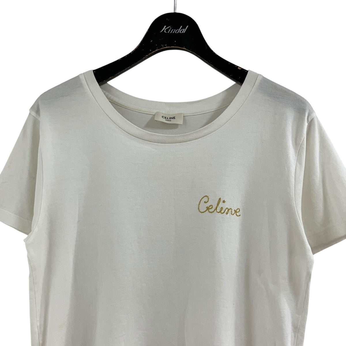 CELINE ロゴプリント Tシャツ ホワイト　3L CELINE(セリーヌ) ロゴエンブロイダリーTシャツ 2X351501F ホワイト