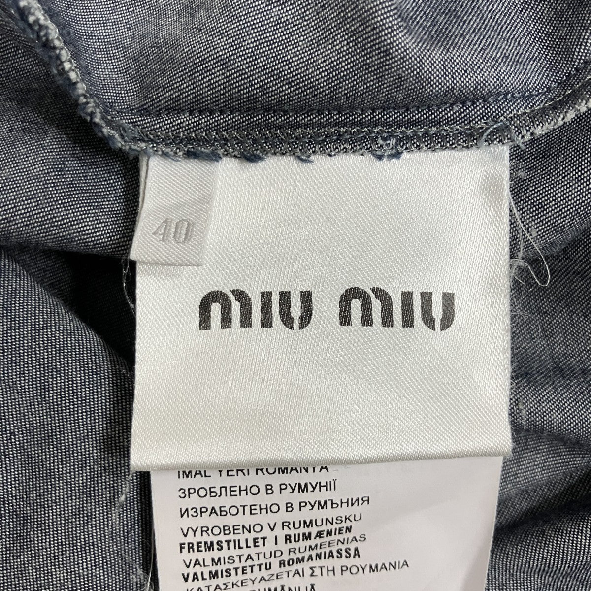 MIU MIU デニムフリルシャツ 古着・中古-6枚目のアイテム画像