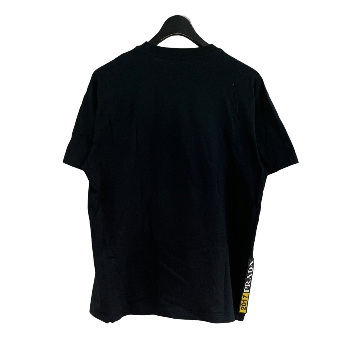 PRADA(プラダ) ロゴラバーパッチプリントTシャツ UJN317 ブラック