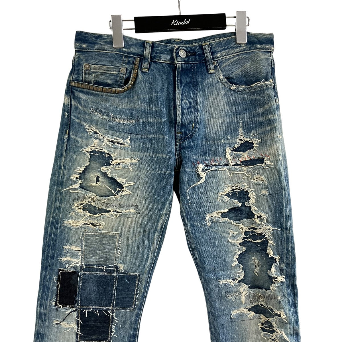 Hysteric Glamour クラッシュデザインスタッズデニムパンツ 古着・中古-2枚目のアイテム画像