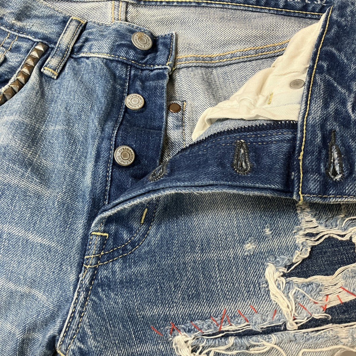 Hysteric Glamour クラッシュデザインスタッズデニムパンツ 古着・中古-5枚目のアイテム画像