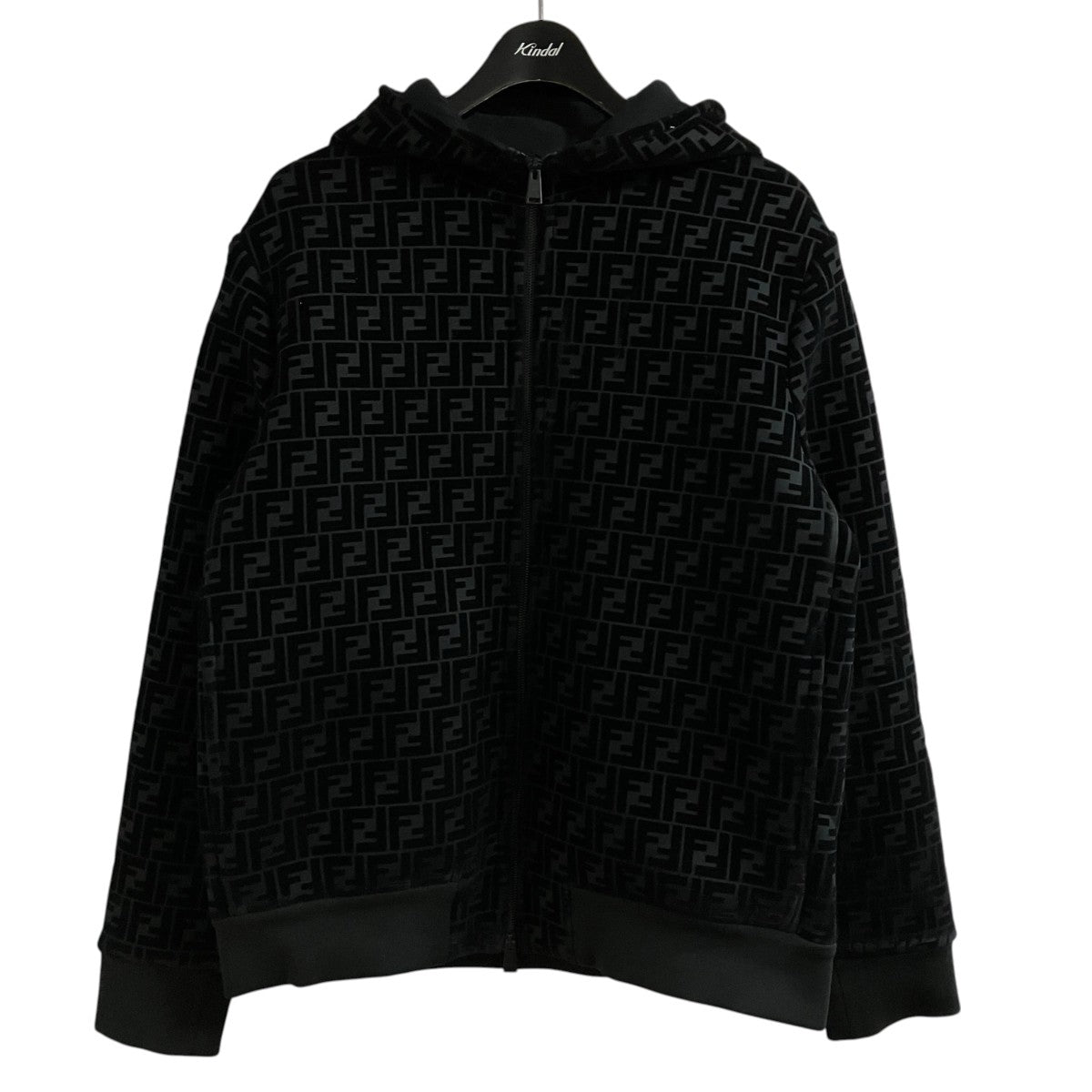 FENDI ズッカ柄ベロアフーデッドジャケット 古着・中古-1枚目のアイテム画像