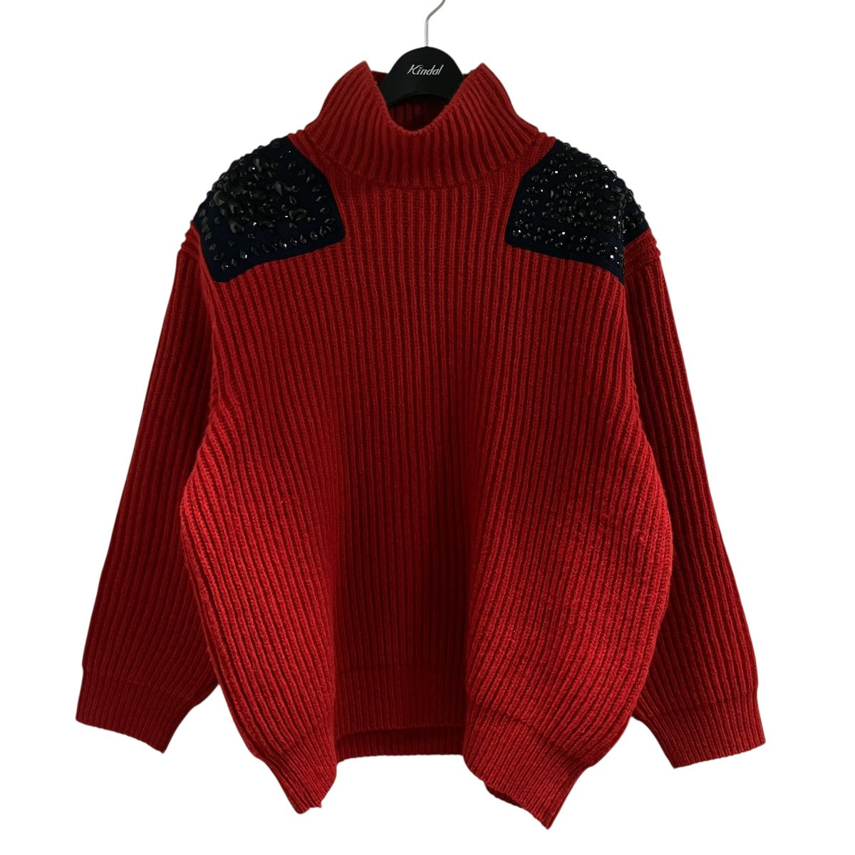 kolor 18AWパターンハイネックニット黒茶size1新品 KOLOR(カラー) ショルダーストーンデザインハイネックニット 18WCL