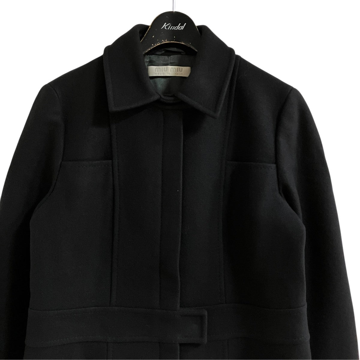 MIU MIU ウールベルテッドコート 古着・中古-2枚目のアイテム画像