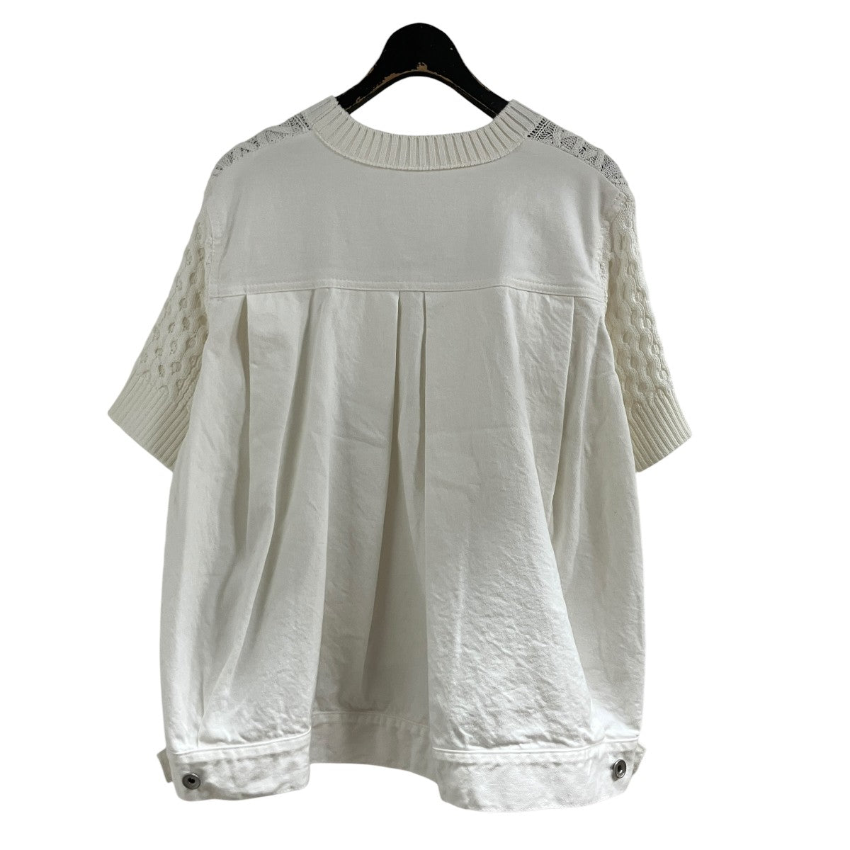 sacai デニム x コットンニットプルオーバ- カットソー 古着・中古-3枚目のアイテム画像