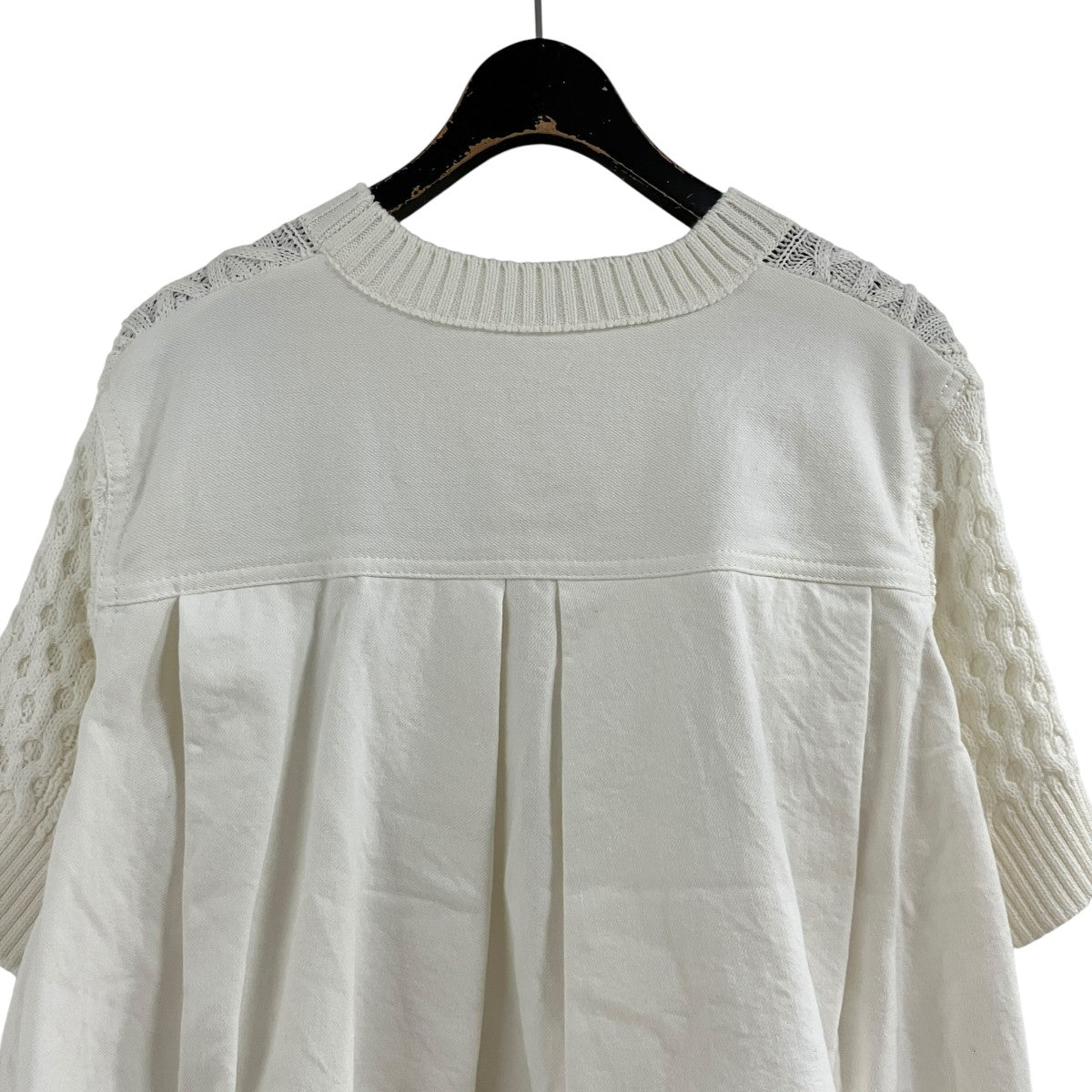 sacai デニム x コットンニットプルオーバ- カットソー 古着・中古-4枚目のアイテム画像