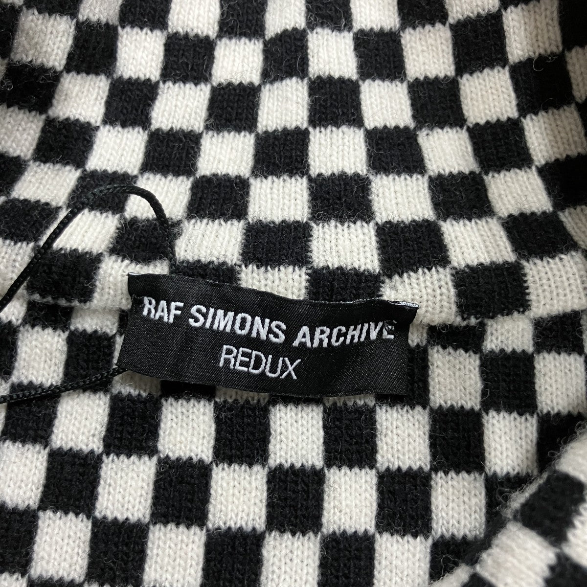 RAF SIMONS ARCHIVE REDUX チェッカーデザインジップカーディガン 古着・中古-6枚目のアイテム画像