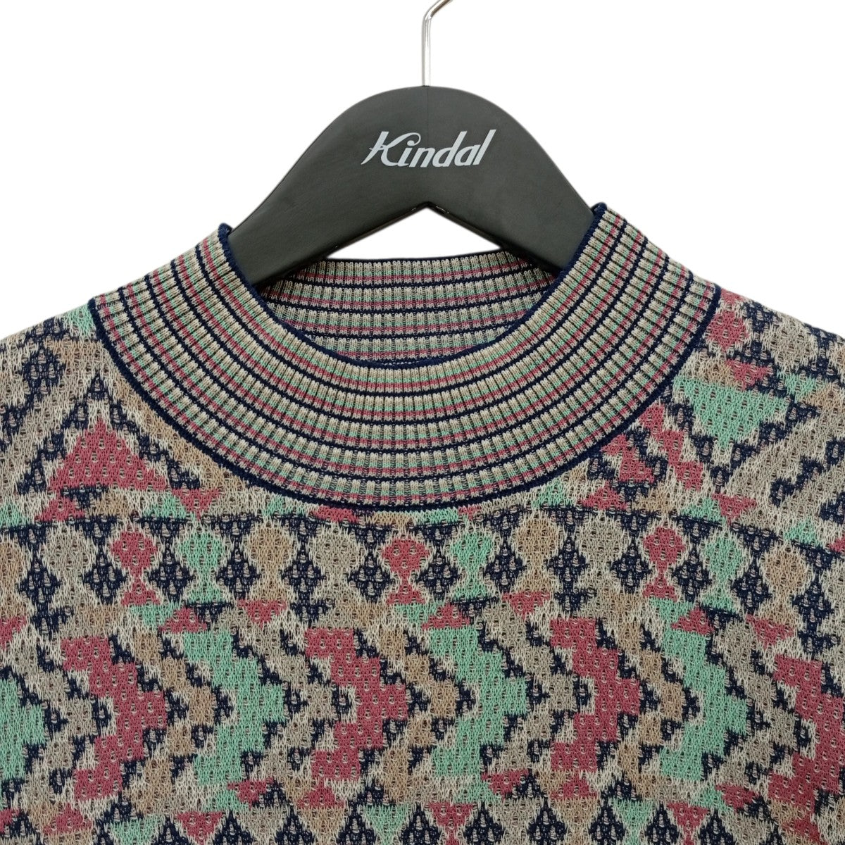 総柄モックネックニットL-26SS-18