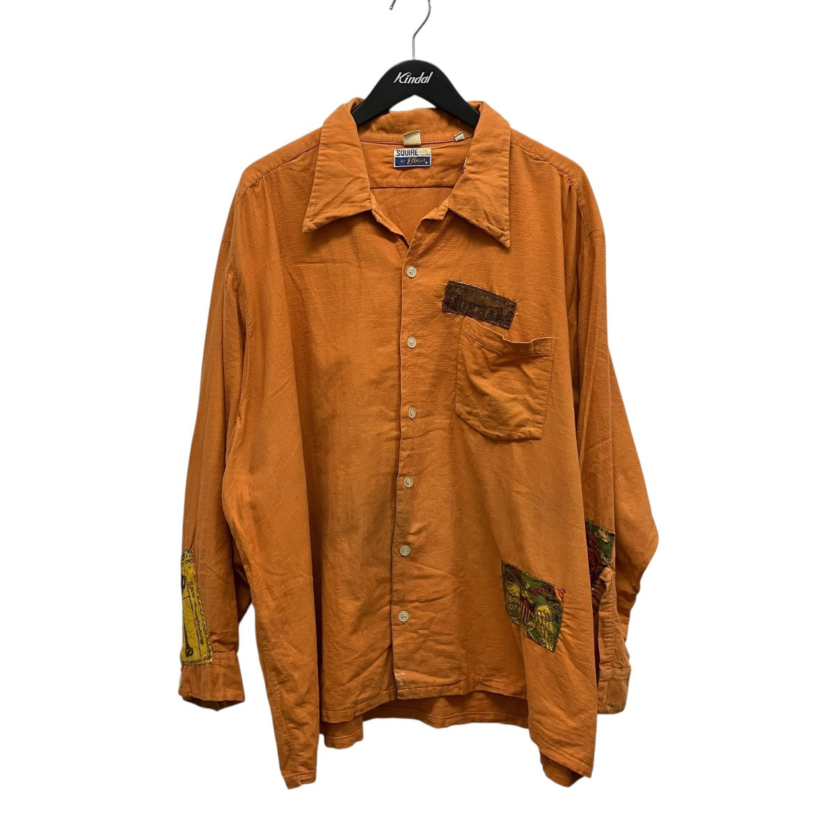 SQUIRE BY ELBECO 70sパッチワークデザインオープンカラーシャツ 古着・中古-1枚目のアイテム画像