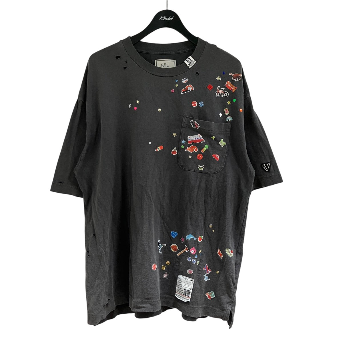 ダメージ加工シールプリントTシャツ