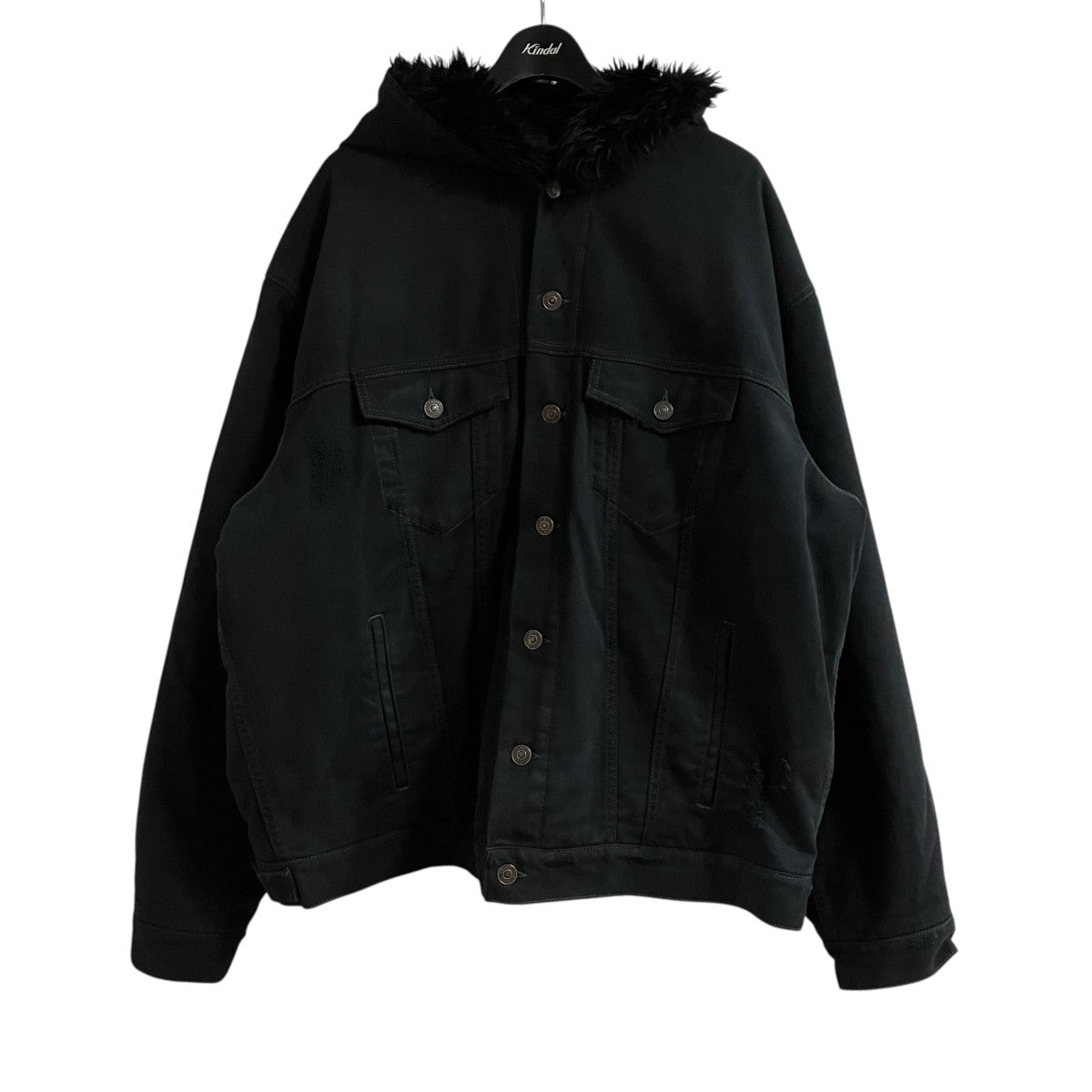 BALENCIAGA ファーライナー フーデッドデニムジャケット 古着・中古-1枚目のアイテム画像